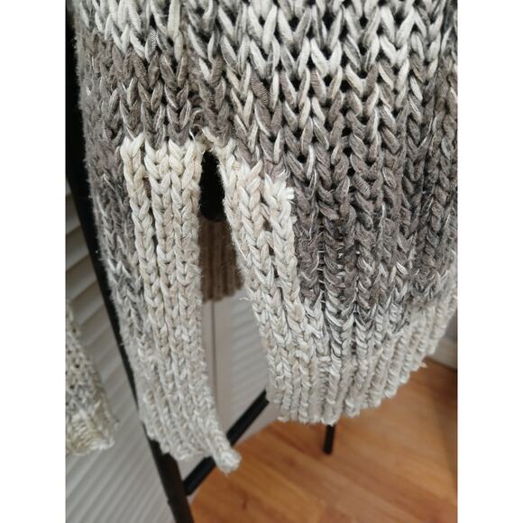 Abercrombie & Fitch Beige/Brown Knit 4 Button Cardigan Cotton Blend Pockets M/L - Picture 6 of 11